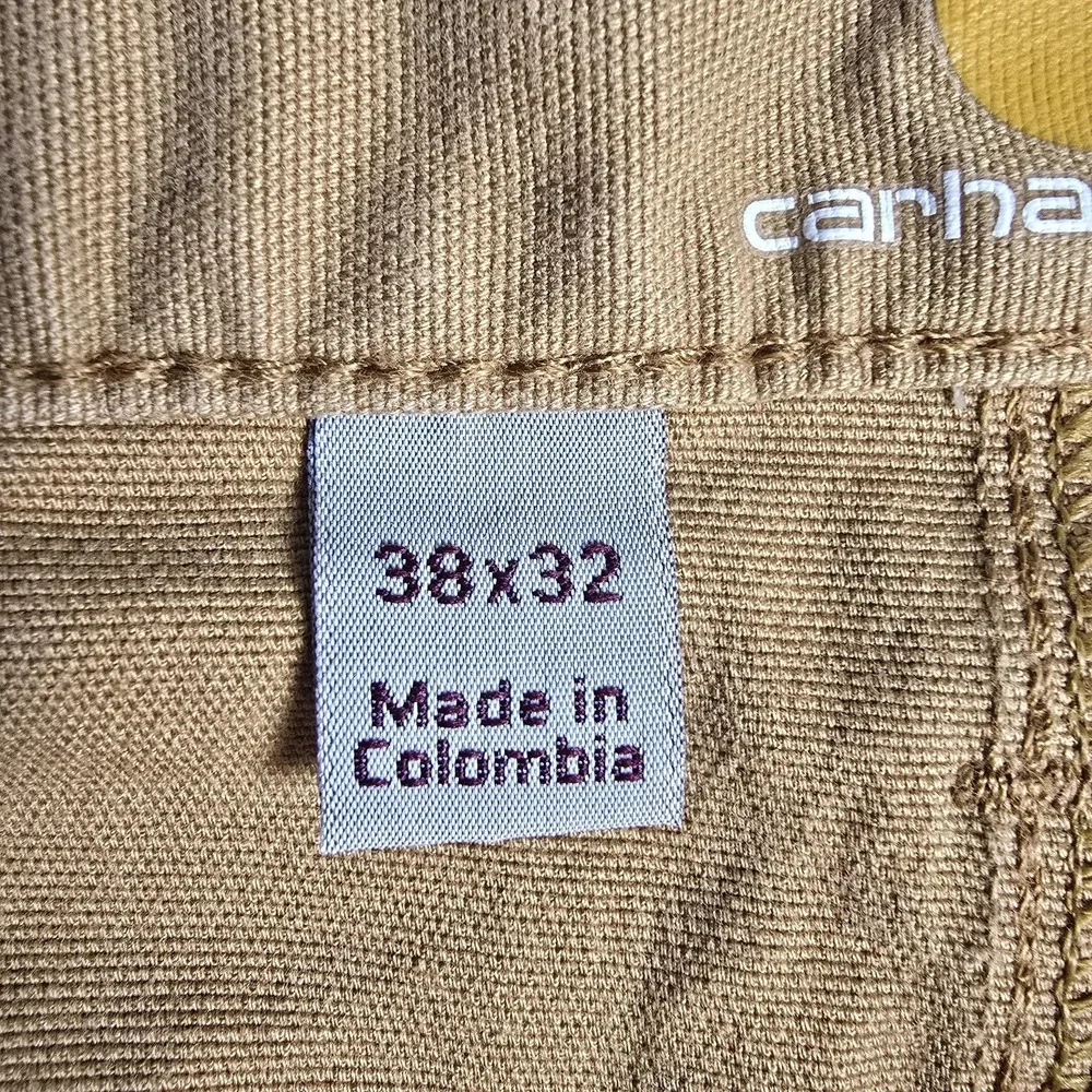 Carhartt Pants Mens 38x31 Beige Relaxed Fit Straight Leg Canvas Workwear Stretch